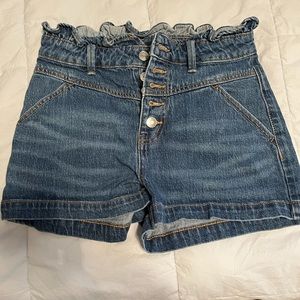 High waisted jean shorts
